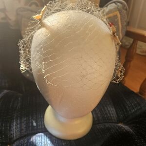 Elegant Cream Veil Headpiece